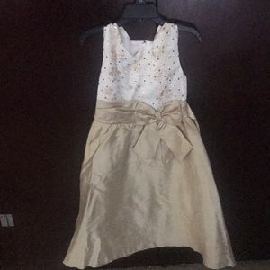 Ivory and gold dress